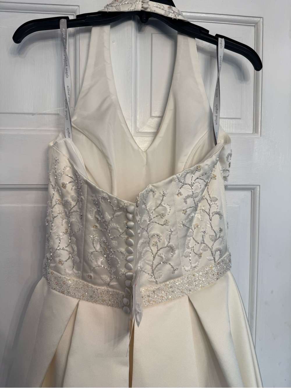 Ivory Halter Dress with Embroidered Bodice - Picture 6 of 6